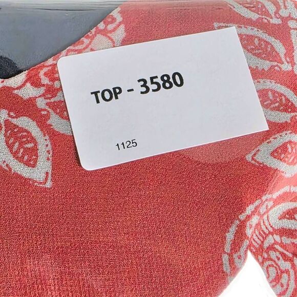 DR2 Coral Boho Print V-Neck Hanky Hem Tank M - Picture 11 of 11